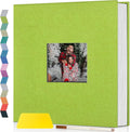 Popotop Photo Album Self Adhesive with Picture Display Window,60 Pages DIY Scrapbooking Supplies Kit for 4x6 8x10 Picture,Linen Cover Memory Book for Baby Wedding, with Scraper and Metallic Pen by Popotop
