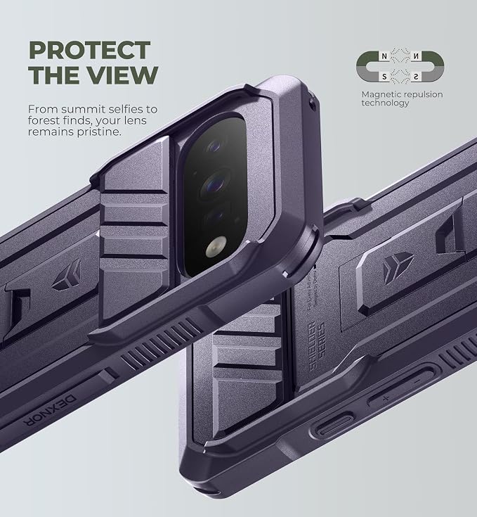 Dexnor for Google Pixel 11/11 Pro Case with Slide Camera Cover & 2 Front Frames & Built-in Screen Protector & Kickstand,Full-Body Shockproof Protective Cover Heavy-Duty Rugged Cases,Purple(2026) - Image 3