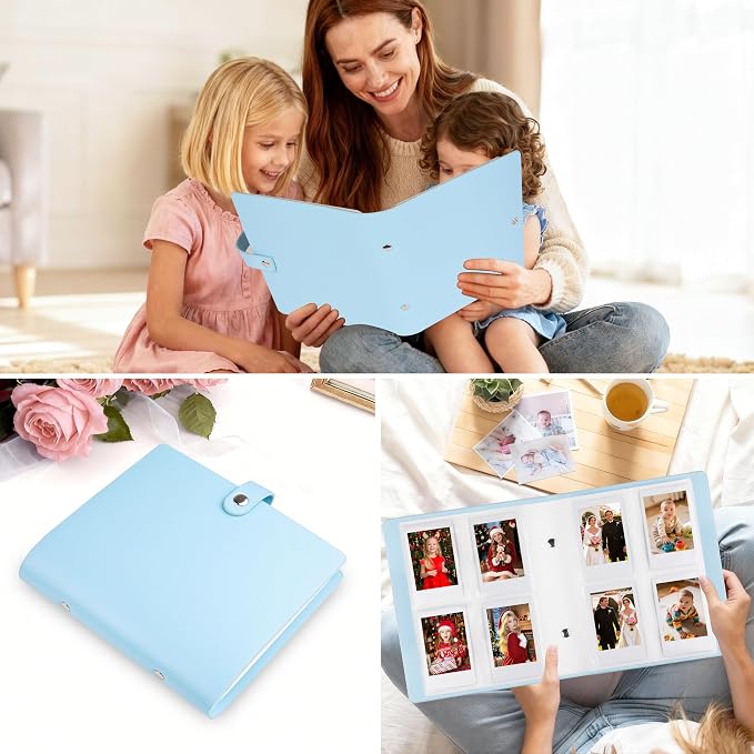 Veicevol 320-Pocket 2x3 Photo Album for Instax Mini and Polaroid, Blue | PU Leather Cover Keeps, Fits Instax Mini and Polaroid 2x3 Photos, Protects Travel, Wedding and Family Memories - Image 8