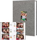 450 Pocket 4x6 Photo Album with Writing Space, Linen Cover, Grey | Large Capacity, 4x6 Album Book, with Memo for Family, Wedding Baby, Travel Memories Graduation Pictures by Xfveiwoo
