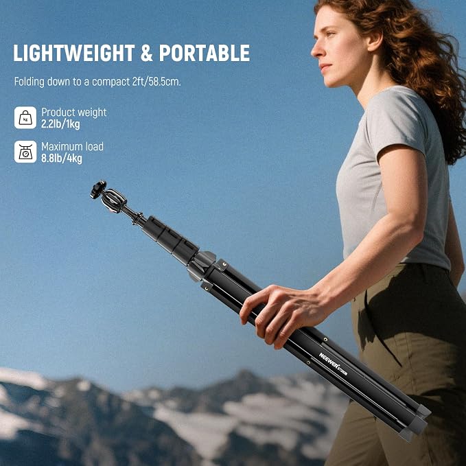 NEEWER Photography Light Stand 1.8-6.6ft/56-200cm with Ball Head 1/4" Screw, Max Load 8.8lb/4kg Aluminum Portable Studio Lighting Tripod, Phone Video Stand for Strobe Light Softbox DSLR Camera, ST200B - Image 6