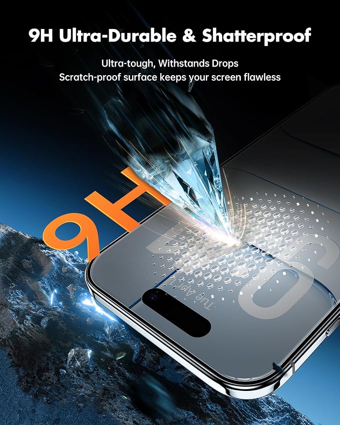 UNBREAKcable Privacy Screen Protector for iPhone Air, 2-Pack | True 28° Anti-Spy, Shatterproof Tempered Glass, 9H Hardness, Easy Install, Bubble-Free, Anti-Scratch, Case Friendly - Image 5
