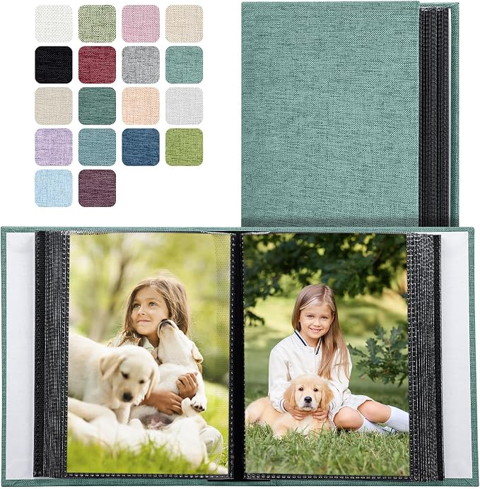 Photo Album 4x6 100 Pockets for Wedding Gifts,Linen Hardcover Picture Albums for Family Anniversary Baby Vacation Pictures - Image 2
