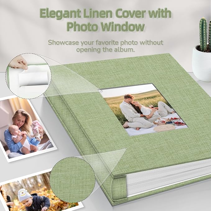 popotop Photo Album 4x6-600 Photos Photo Books with 600 Horizontal and Vertical Pockets,Linen Cover Albums for Family Wedding Anniversary Baby Vacation Pictures - Image 2