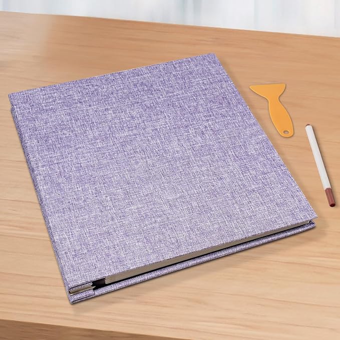 Large Photo Album Self Adhesive Scrapbook Album for 4×6 8×10 Pictures DIY Magnetic Linen Cover Album 60 Pages for Family Wedding Gifts with Metal Pen and Plastic Board - Image 6