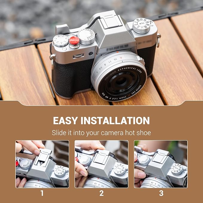 XT30 III II Thumb Up Grip w Shutter Button for Fujifilm XT30III XT30II XT20 | Metal X-T30III X-T20 X-T10 Thumb Grip with Hot Shoe Cover Protector Thumb Rest Support Holder Not Affect Use of Dial - Image 6