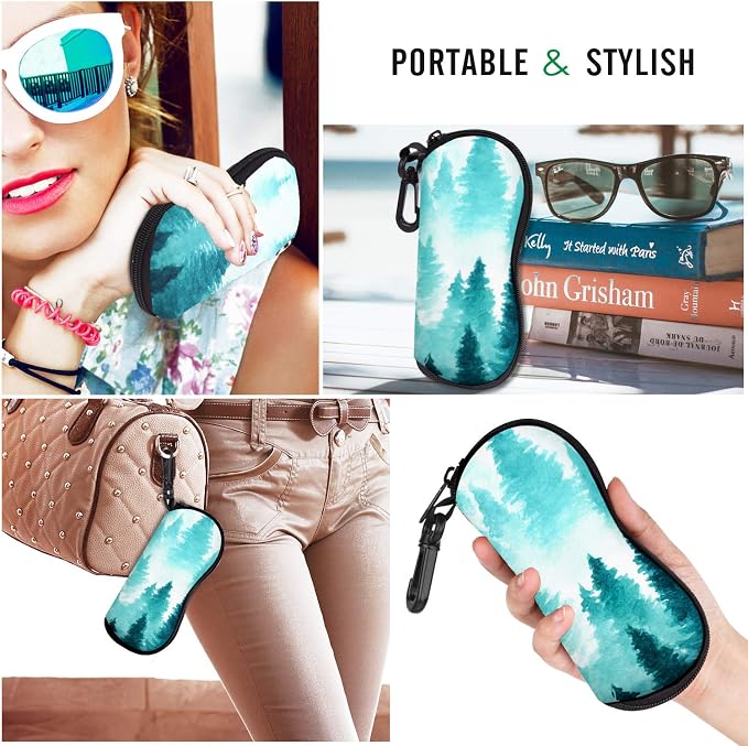 MoKo Sunglasses Soft Case Ultra Light Neoprene Zipper Eyeglass Case for Men Women - Image 6