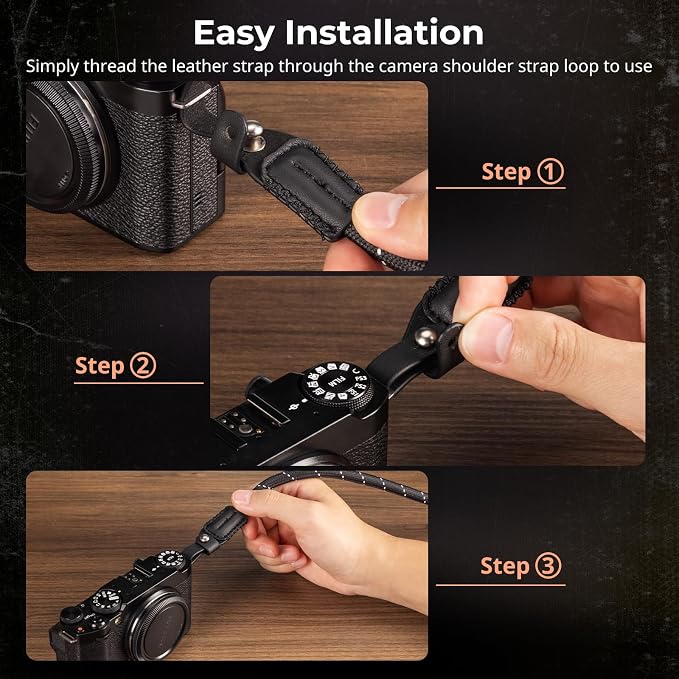 SMALLRIG Rope Camera Neck Shoulder Strap, Adjustable Braided Shoulder Strap with O-Ring and Leather Pad - Image 5