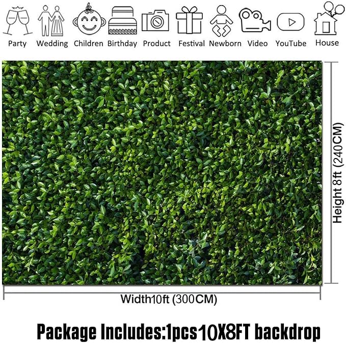 Nature Spring Green Leaves Theme Photo Background Wedding Birthday Party Newborn Baby Shower Photography Backdrops Zoo Decor Shoot Props Bannner (10X8 FT) - Image 5
