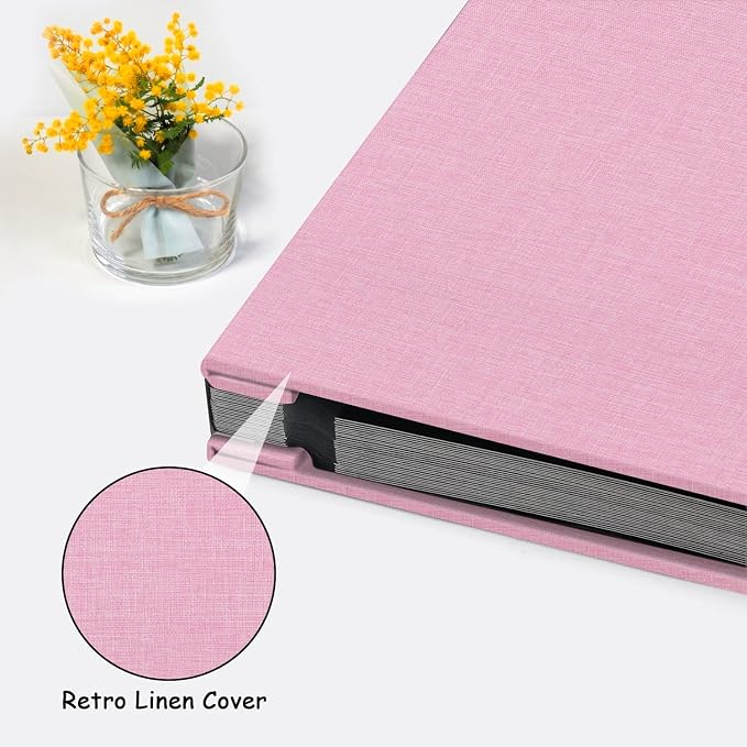Zesthouse Photo Album Self Adhesive Pages, 60 Pages Magnetic Scrapbook Albums with Sticky Page, Photos Album Holds 8x10 & 5X7 & 4x6 & 6x8 & 3x5, Large Picture Book Ideal Gift for Family Wedding Baby - Image 4