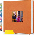 Popotop Photo Album Self Adhesive with Picture Display Window,60 Pages DIY Scrapbooking Supplies Kit for 4x6 8x10 Picture,Linen Cover Memory Book for Baby Wedding, with Scraper and Metallic Pen by Popotop