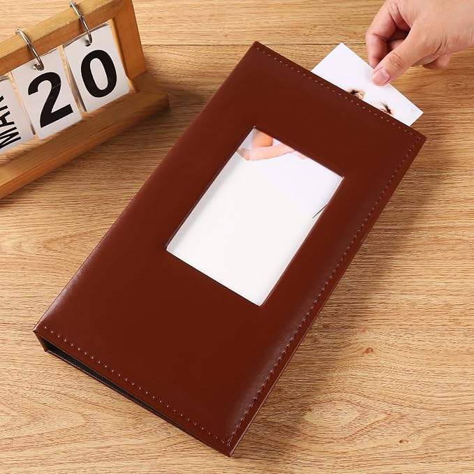 Vienrose Photo Album 4x6 Holds 300 Photos, PU Leather Cover Picture Book with 300 Horizontal Pockets, Slip-in Photo Album for Wedding, Baby Memories, Family, Acid-Free Photo Storage Gift, Brown - Image 3