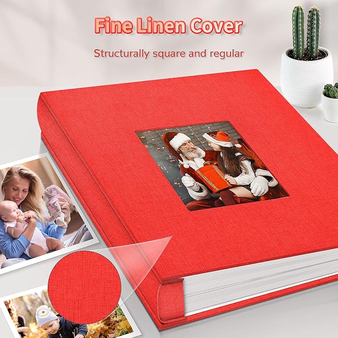 Artfeel Photo Album 4x6 with 600 Pockets,Slip-in Picture Albums,Linen Cover Memory Book with Front Window,White Page Vertical Photo Book for Wedding,Family,Anniversare,Baby,Vacation - Image 6