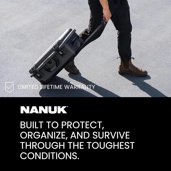 NANUK 935 Hard Case Empty - Waterproof with Wheels, 22"x14"x9" - Dustproof and Impact Resistant, Carry-On Approved for Most Airline - Black - Image 8