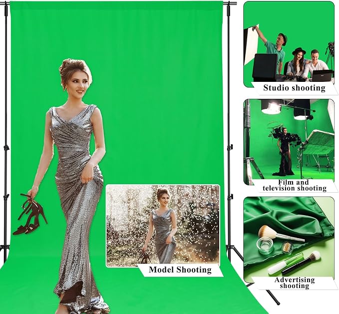 TRLYC Green Photography Backdrops 5x7FT Seamless Background for Studio | Green Backdrop for Photoshoot Video Backgrounds Screen Party Wrinkle-free Polyester Non-Glare Rod Pocket Easy Setup - Image 6