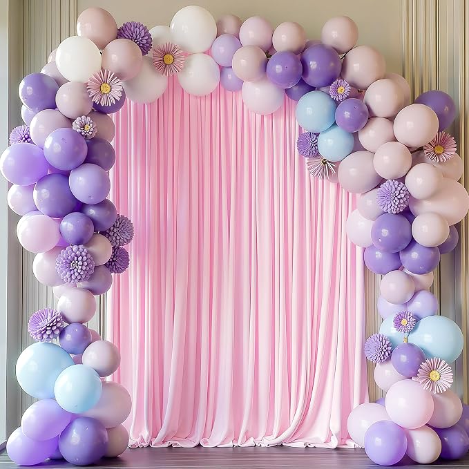 Pink Backdrop Curtain for Wedding Parties Backdrop Drapes 10x8FT | Wrinkle Free Polyester Curtain Backdrop Draping Fabric for Backdrop Photoshoot Birthday Party Background,2 Panel 5x8FT - Image 6