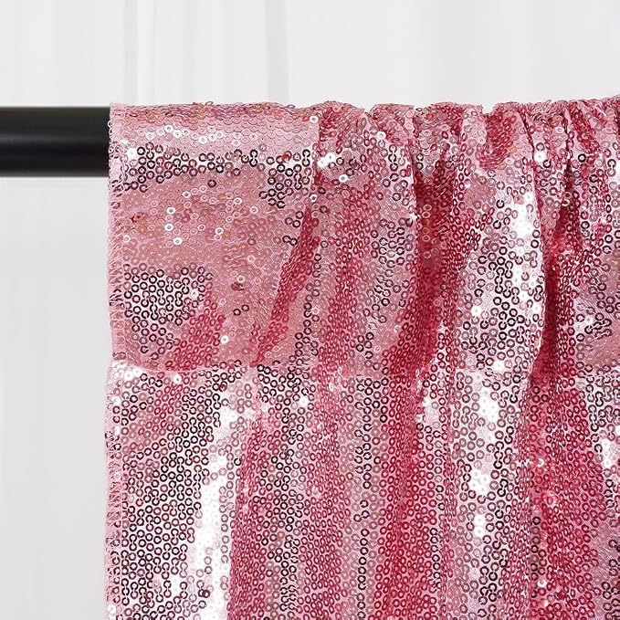 SquarePie 6x8ft Fuchsia Pink Sequin Backdrop, High Density Non-Transparent Glitter Curtain for Photography, Birthday, Wedding Party Decorations, Thick Solid Background with 4" Rod Pocket, 1 Panel - Image 7