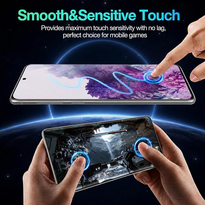 3 Pack for Samsung Galaxy S20 Screen Protector | Ultrasonic Fingerprint Unlocking, 9H Hardness Tempered Glass, 3D Curved Full Coverage, Anti-Scratch, Case Friendly, HD Clear - Image 5