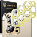 UniqueMe for iPhone 13 Pro Max/13 Pro Camera Lens Protector-Glitter Golden | 3 Pack-Acrylic, Not Glass, Case Friendly, Scratch-Resistant, Night Shooting Mode by UniqueMe