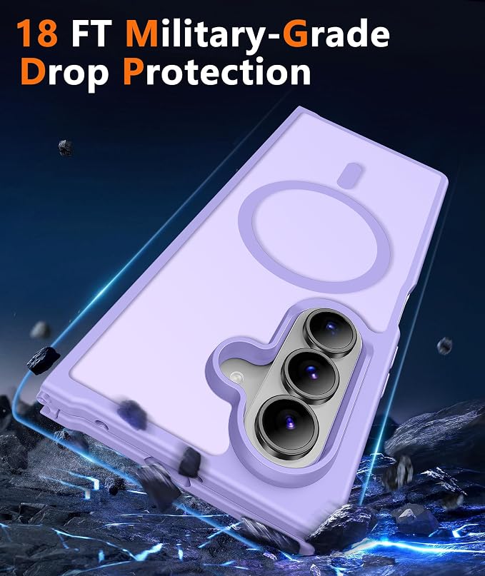 FNTCASE for Samsung Galaxy Z Fold 8 Ultra / Z Fold 7 Case, Fit for Magsafe | Screen Protector, Translucent Matte, 18FT Military Grade Drop Protection, Shockproof Protective Phone Cover, Light Purple - Image 5