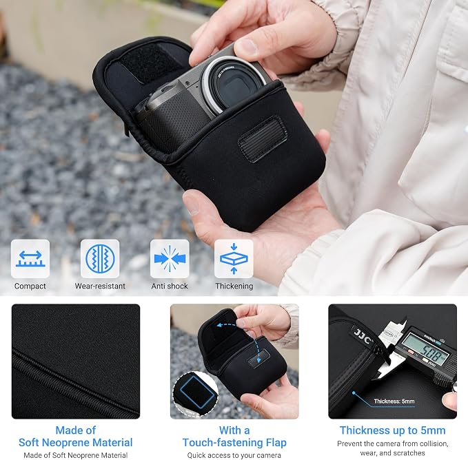 Compact Camera RX100 VII Case Pouch for Kodak EKTAR H35N PIXPRO FZ45 FZ55 | Neoprene Camera Travel Pouch for Sony ZV-1 RX100 VA VI V IV III DSC W800 W830 WX500 HX99 HX90V HX80 G7X III II G9X II SX740 - Image 3
