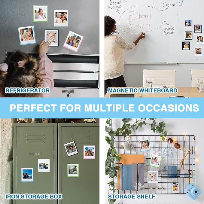 Go Magnetic Picture Frame for Polaroid Go Gen2/Gen3 Instant Camera | Picture Frame for Polaroid Go Fits 2.12x2.62 Inches Films, Magnets for Refrigerator with Transparent Cover, Colorful, 20 Pack - Image 7
