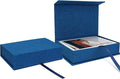 Vienrose Linen Photo Storage Box, 8"x10", Postcard Keeper, Dark Blue | 1Pc Sturdy Linen Cover Box for Photos, Postcards & Decorative Paper Storage, Perfect for Home, Office, Craft Room, and Travel by Vienrose