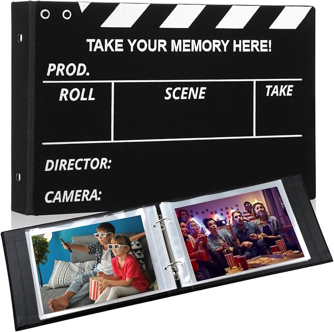 Spiareal Movie Night Card Organizer Set Greeting Card Holder 6 x 8 Inches 100 Pages Stamping Binder Album Display Organization Storage for Movie Night Party Photo Gift by Spiareal