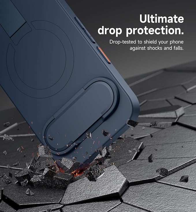 SURITCH for Google Pixel 9 Pro XL Phone Case, Compatible with MagSafe, Protective Cover with Camera Cover & Adjustable Metal Kickstand for Pixel 9 Pro XL -Dark Blue - Image 7