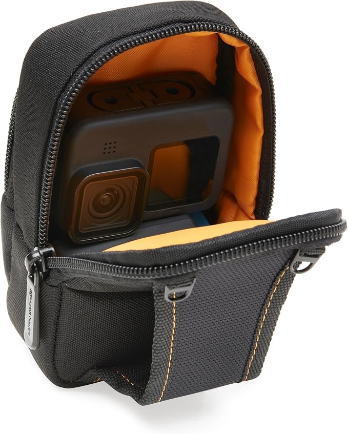 Amazon Basics Large Point and Shoot Padded Camera Case with Adjustable Shoulder Strap, Belt Loop, Interior Dimension 5.2 x 3.2 x 1 inches, Black - Image 8