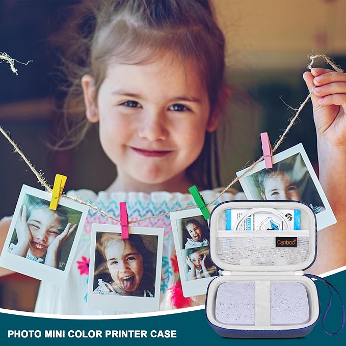 Canboc Carrying Case for HP Sprocket Portable 2x3 Instant Photo Printer | For Kodak Step Wireless Mobile Photo Printer, Mesh Bag fit Photo Paper Cable, Blue - Image 7