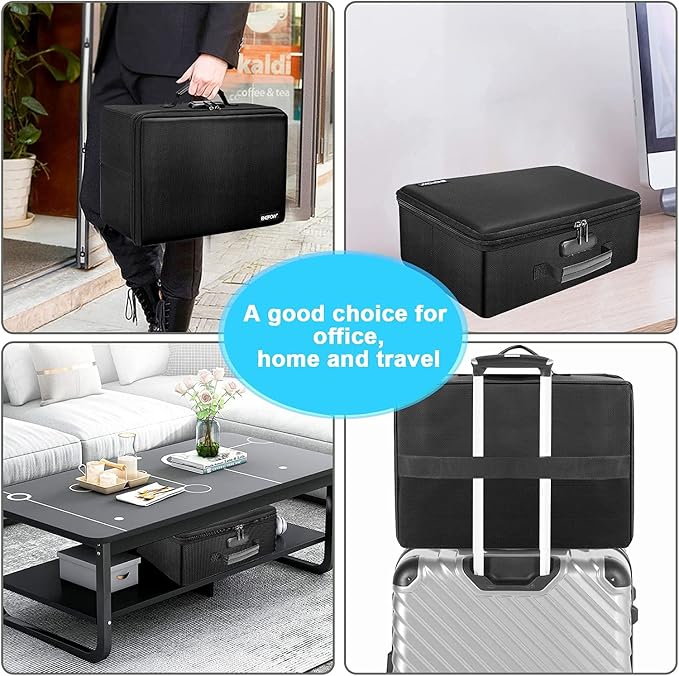 ENGPOW Fireproof Photo Storage Box with 16 Inner 4" x 6" Photo Cases(Multi-Colored), Photo Organizer with Lock, Collapsible Portable Photo Safe Containers with Handle for Photos, Picture, Craft - Image 7