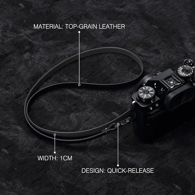 Leather Quick-Release thin camera Shoulder Strap for DSLR SLR | Genuine leather 1cm width 110cm length quick-release buckle 25g Neck Strap For Ricoh for Travel, Street, Outdoor Photography - Image 2
