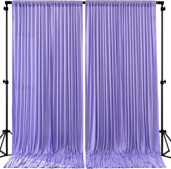 8ftx10ft Wrinkle Free Lavender Backdrop Curtain - 10 Feet Photography Backdrop Drapes, Silky Polyester Back Drop Cloth for Wedding Baby Shower Balloon Arch Background by Unknown