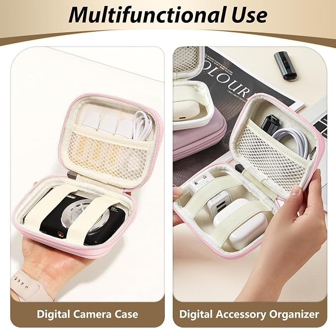 Digital Camera Case for KODAK PIXPRO FZ55/FZ45, Case Only, Pink | Fits CAMKORY DC403 and Canon PowerShot ELPH 360 HS Compact Digital Cameras, Small Hard Shell Camera Pouch with Mesh Pocket - Image 7