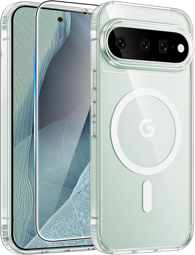 FNTCASE for Google Pixel 11 Pro Case / Pixel 11 Case, with Screen Protector | Fit for Magsafe, Anti Yellowing Clear, 14FT Military Grade Drop Protection, Shockproof Protective Phone Cover, Transparent by FNTCASE