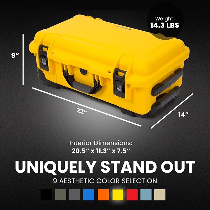 NANUK 935 Hard Case for Camera & Lenses with Padded Divider – Waterproof Equipment Case with Wheels, 22” x 14” x 9” – Dustproof, Impact Resistant, Carry-On Approved for Most Airlines – Yellow | 22' x 14' x 9' - Dustproof, Padded Divider - Waterproof Eq... - Image 5