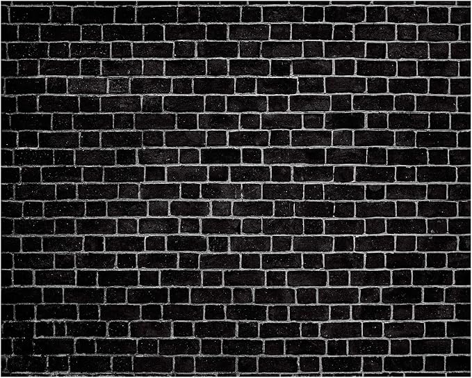 10 x 8ft Black Brick Wall Backdrop Fabric Brick Photo Background | Large Polyester Brick Backdrop Cover for Photoshoot Home Fireplace Decoration, Newborn Birthday Party Decor by VitalCozy