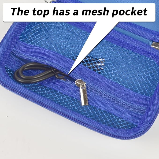 Digital Camera Case for Travelers & Vloggers, Case Only, Blue | Fit up to 5.1 x 2.9 x 1.8", Hard Shell, Mesh Pocket for SD Cards and Cable, Compact Size for Bags, Campus Trips and Daily - Image 4