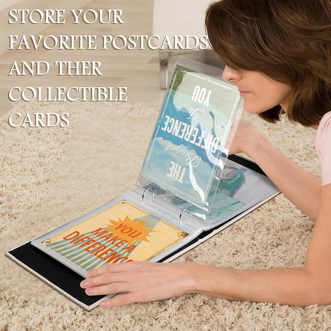Spiareal Post Card Organizer Set Greeting Card Holder 6 x 8 Inches 100 Pages Stamping Binder Album Display Organization Storage for Memory Greetings Photo Gift - Image 5