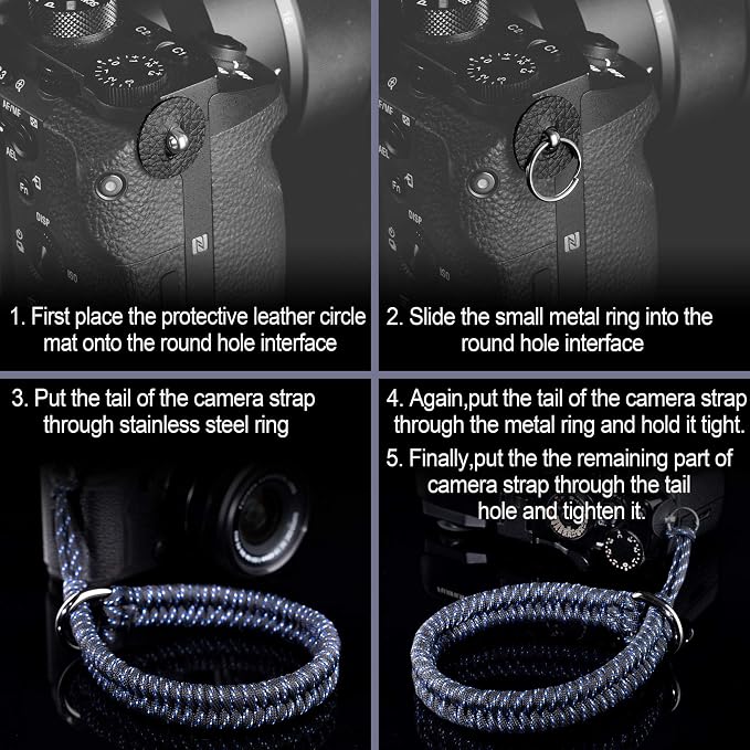 Paracord Camera Wrist Strap Lanyard-Quick Release for DSLR Mirrorless Blue | Adjustable wrist size,High-strength paracord material, lightweight 1.16oz, secure metal clasp,Fits Canon Nikon Sony Fuji - Image 6