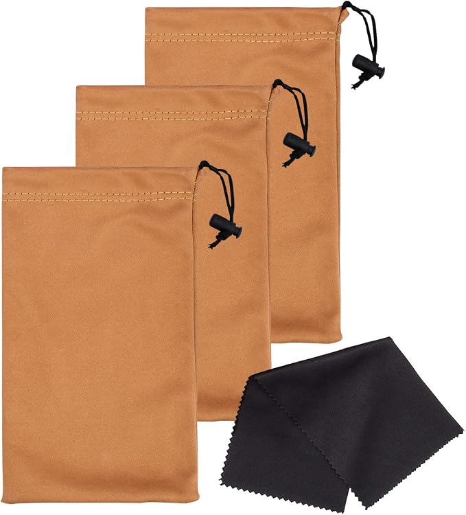 Premium Quality Microfiber Sunglasses Pouch With Spring Fastener by Mamlyn