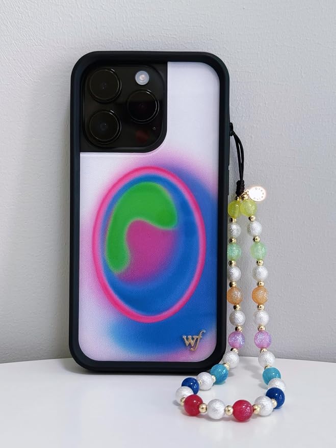 Drawwind Phone Charm Beaded Wristlet Strap Universal Cell Phone Lanyard Cute Bracelet Wrist Strap Beaded Chain String Handmade Accessories for Case Camera Bags (Rainbow Color) - Image 3