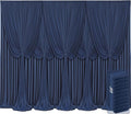 10 Panels Navy Blue Backdrop Curtains for Wedding Party Wrinkle Free Backdrops Curtain Drapes Fabric Decorations Photo Back Drop Cloth for Baby Shower Photography Stage Reception 50ft(W) x 12ft(H) by Tao-GePartyDecorations