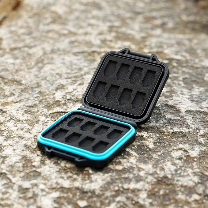 JJC Small TF Micro SD Card Case Holder for 16 Microsd Memory Cards | 16 Slots, Slim & Lightweight Design, Water-Resistant & Shockproof, Soft EVA Interior, Includes Wrist Strap, Easy to Carry - Image 8