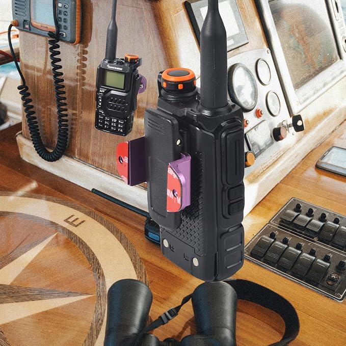 HYS Handheld Radio Holder - Belt Clip & Car/Truck/Table Mount | Universal Round Knob with Mounting Screws | for Motorola, Baofeng, Uniden, Cobra, Midland HT Radios & Mics - Image 7