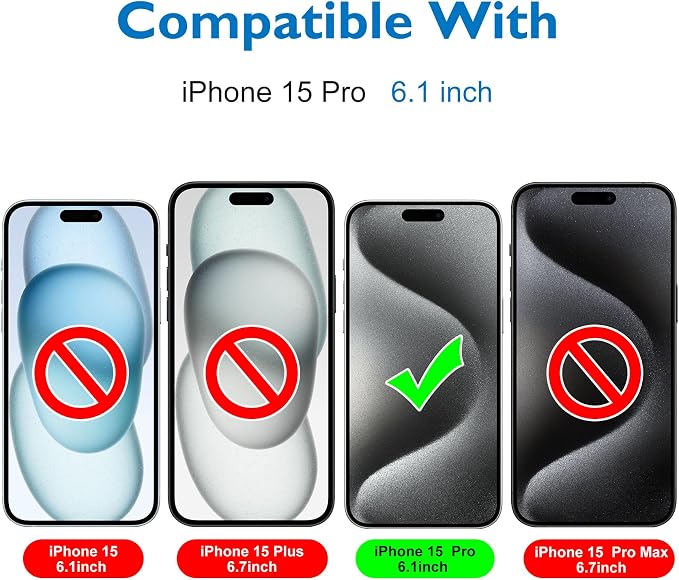 Mothca 2 Pack Matte Glass Screen Protector for iPhone 15 Pro [6.1 inch] + 2 Pack Camera Lens Protector, Anti-Glare & Anti-Fingerprint Case Friendly Tempered Glass Film, Bubble Free, Smooth as Silk - Image 2