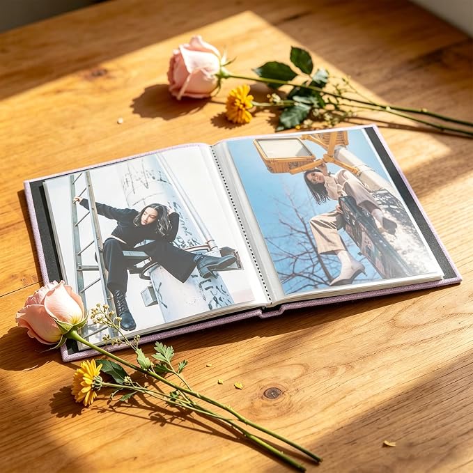 Photo Album 8x10 Linen Picture Book 26-Page Album Holds 52 Photos Art Presentation Folder for Picture or Certificates Storage - Image 4