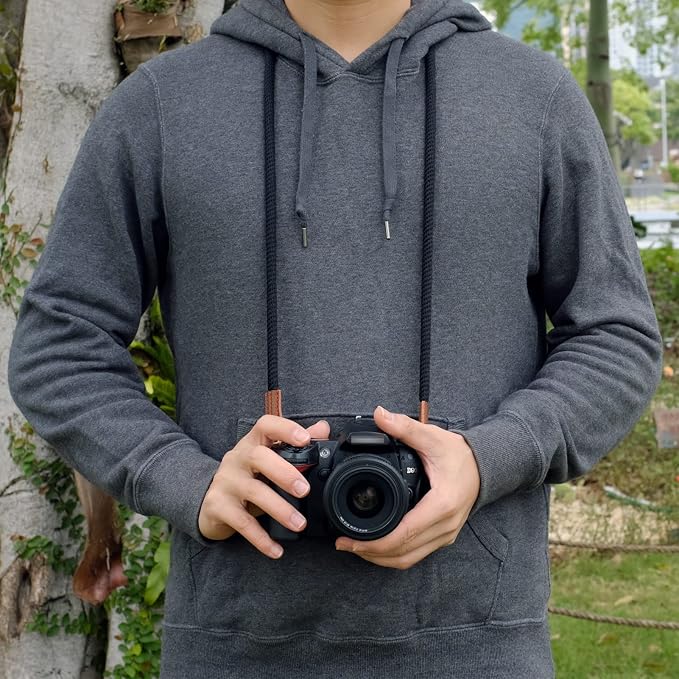 VKO Camera Strap,Soft Rope Camera Neck Strap, Shoulder Strap for DSLR SLR Mirrorless Camera with Round Hole Interface 100cm - Image 3