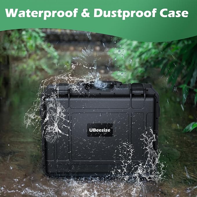 UBeesize Starlink Mini Travel Case, Waterproof Hard Carrying Case | Waterproof Hard Shell, Precision-Cut Foam, Accessory Storage, Portable Carry Handle, For Starlink Mini Travel - Image 4